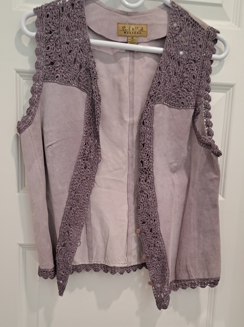Beautiful Lavender Crochet-Trim Women’s Jacket